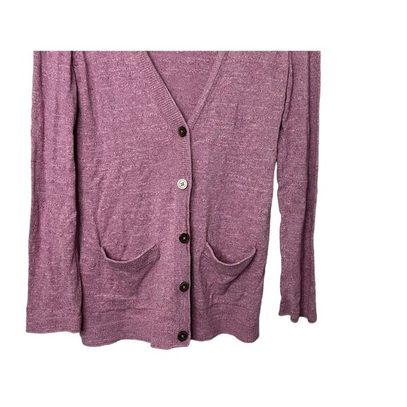 Eddie Bauer Purple Lightweight V-Neck Cardigan Long Sleeve Sweater Women's XS - Picture 5 of 6